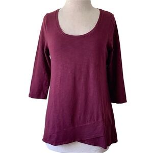 Chico’s  Plum scoop Neck 3/4 Sleeve Knit Top